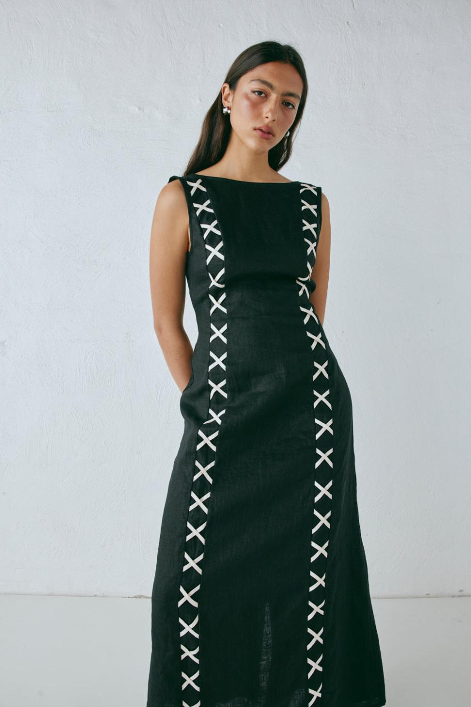 VRG GRL Midi/Maxi Dresses | Women Maja Linen Maxi Dress Black