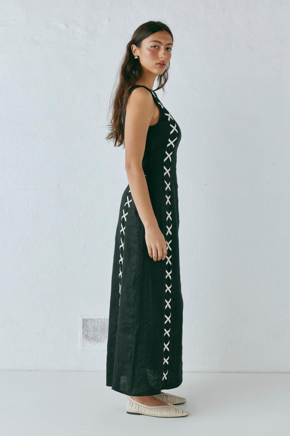 VRG GRL Midi/Maxi Dresses | Women Maja Linen Maxi Dress Black