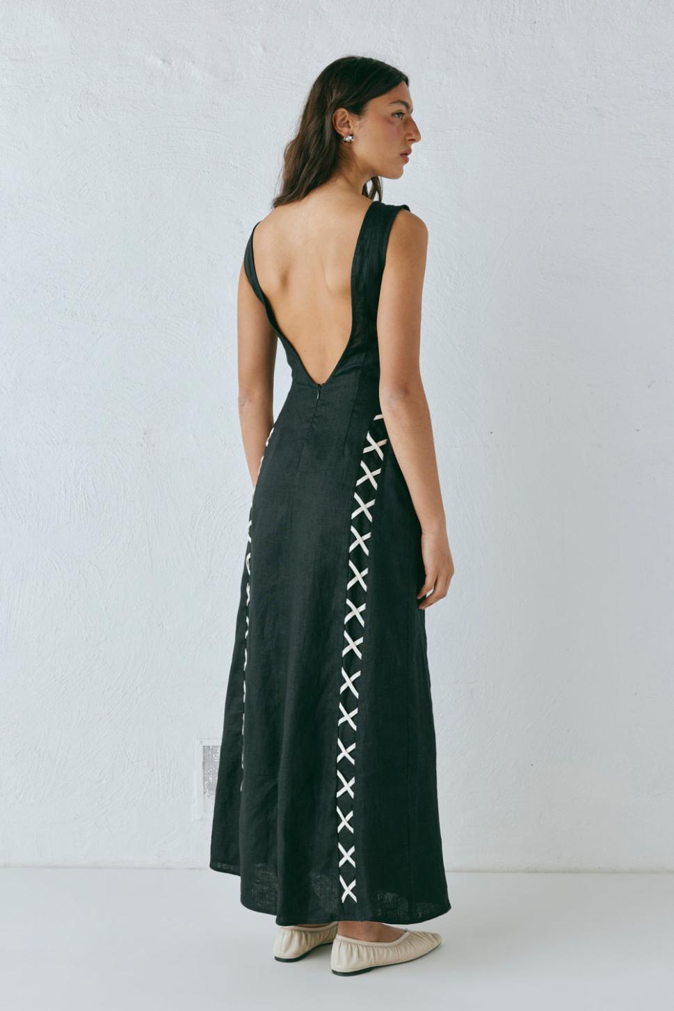 VRG GRL Midi/Maxi Dresses | Women Maja Linen Maxi Dress Black