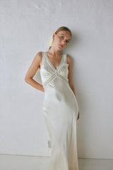 VRG GRL Midi/Maxi Dresses | Women Meet Me On The Dance Floor Bias Cut Maxi Dress Cream
