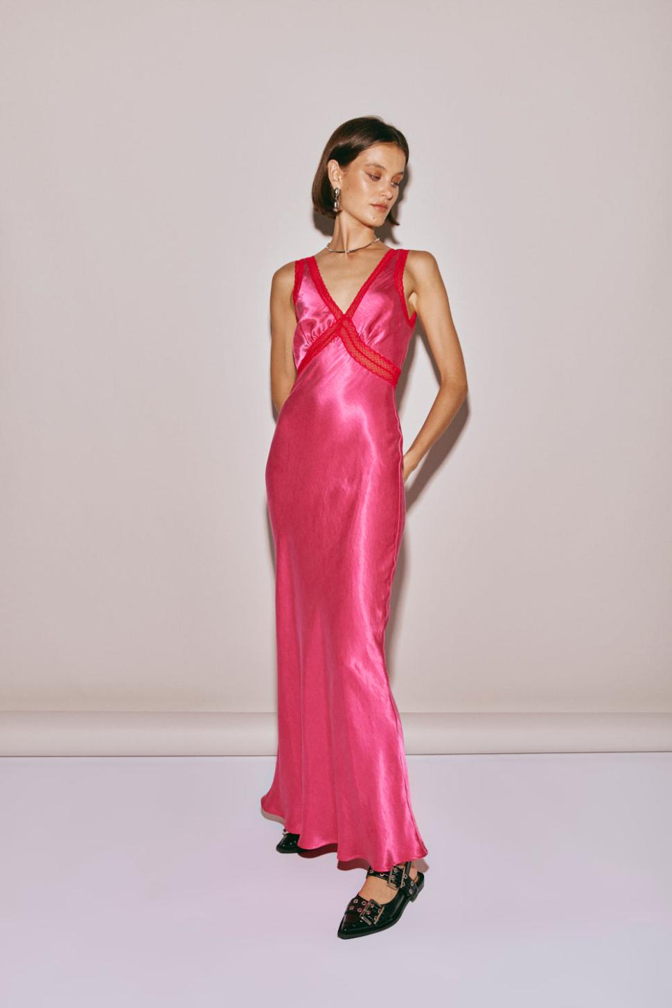 VRG GRL Midi/Maxi Dresses | Women Meet Me On The Dance Floor Bias Cut Maxi Dress Fuchsia