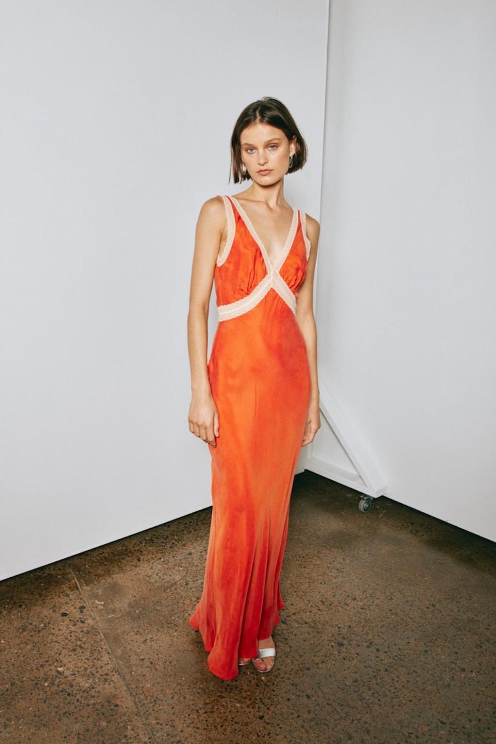 VRG GRL Midi/Maxi Dresses | Women Meet Me On The Dance Floor Bias Cut Maxi Dress Orange