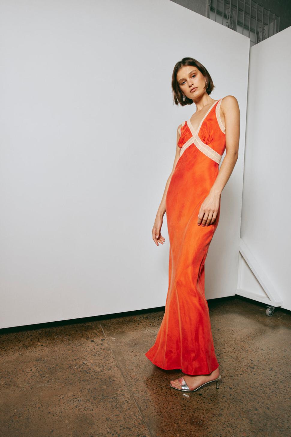 VRG GRL Midi/Maxi Dresses | Women Meet Me On The Dance Floor Bias Cut Maxi Dress Orange