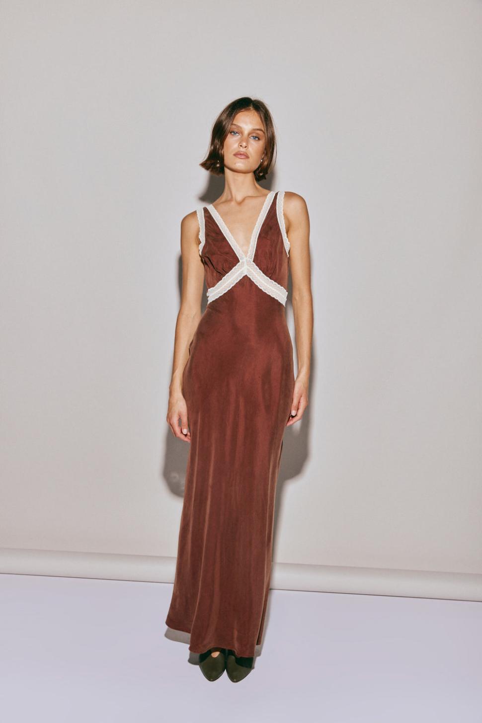 VRG GRL Midi/Maxi Dresses | Women Meet Me On The Dance Floor Bias Cut Maxi Dress Umber