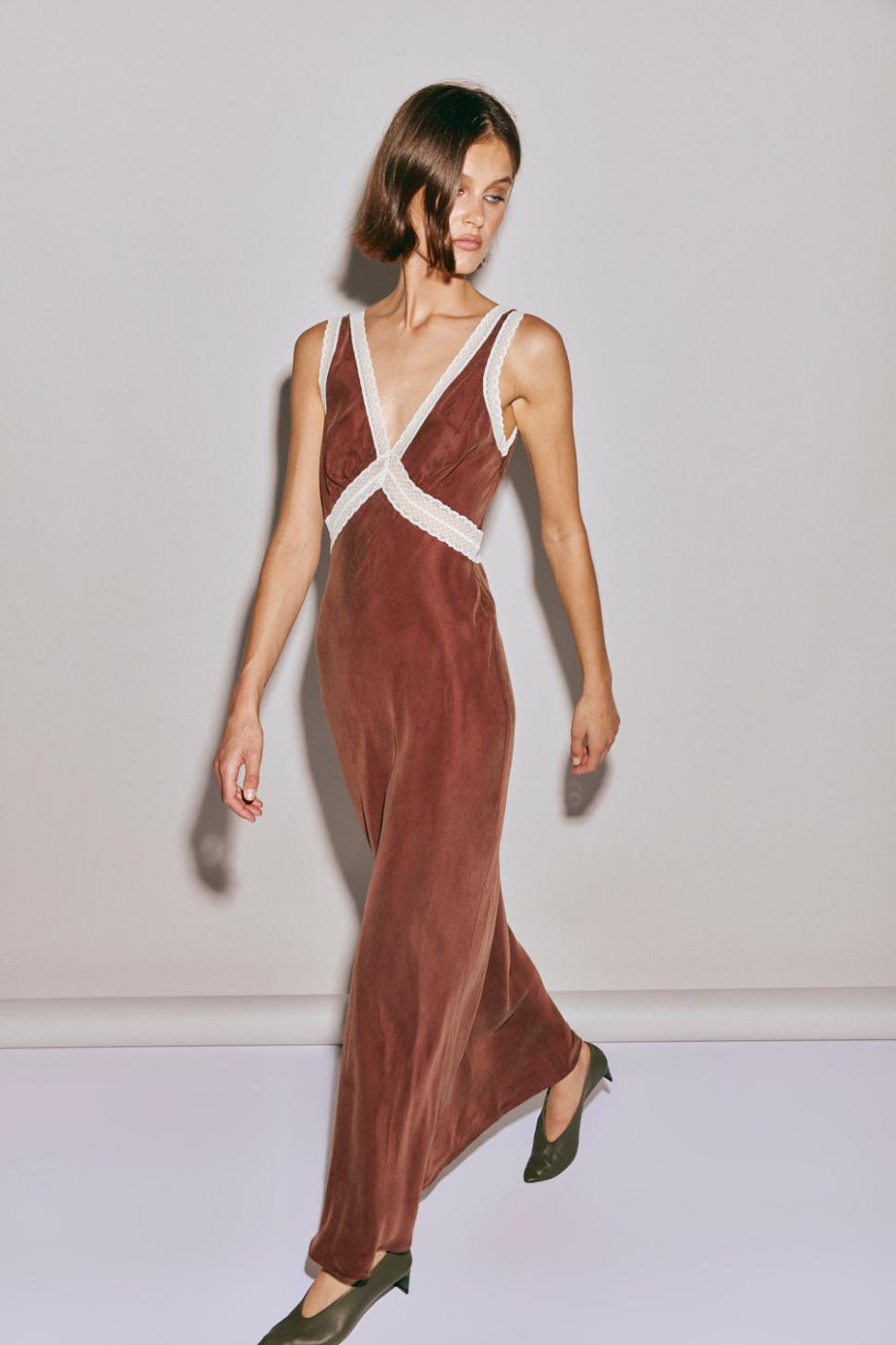 VRG GRL Midi/Maxi Dresses | Women Meet Me On The Dance Floor Bias Cut Maxi Dress Umber