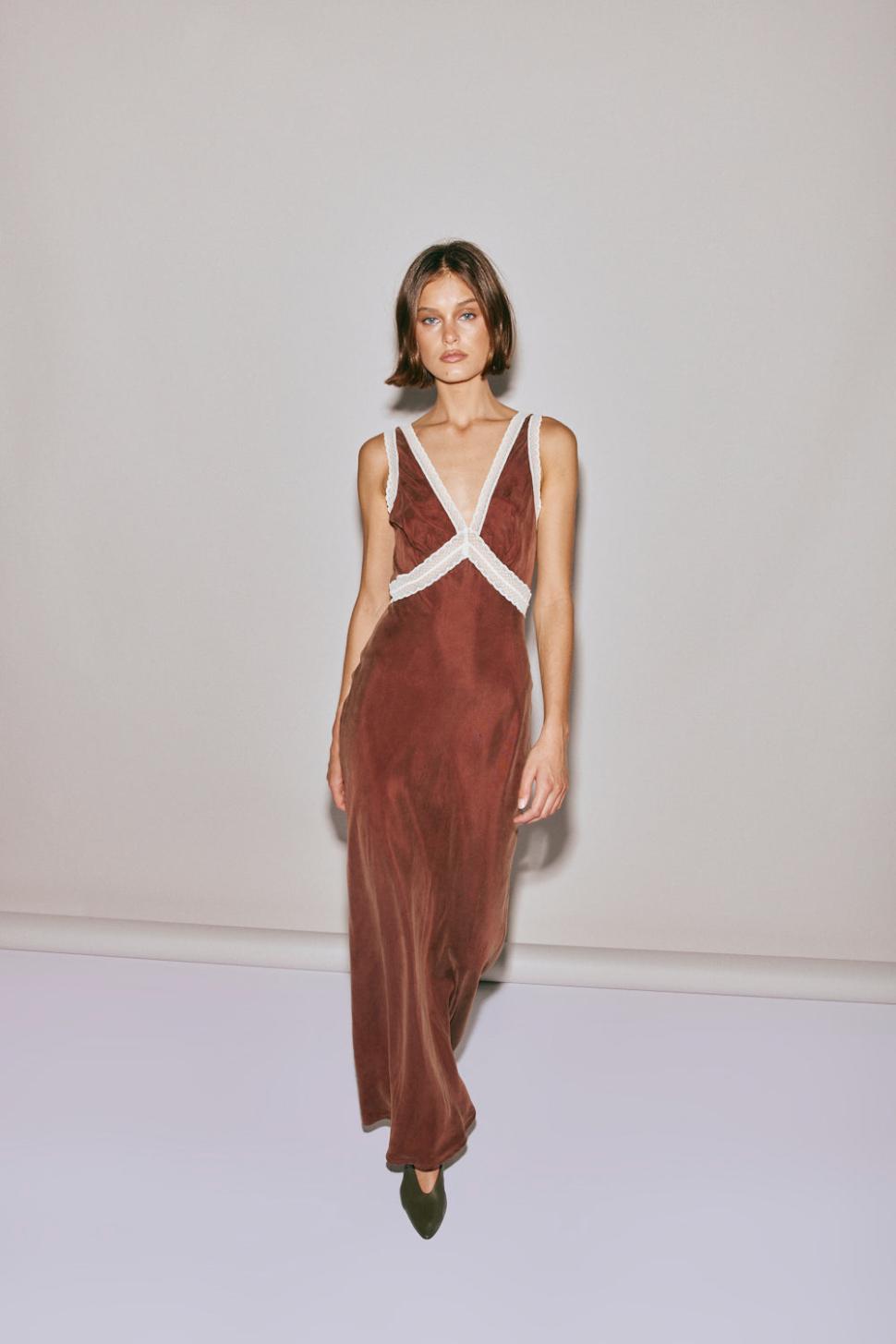VRG GRL Midi/Maxi Dresses | Women Meet Me On The Dance Floor Bias Cut Maxi Dress Umber