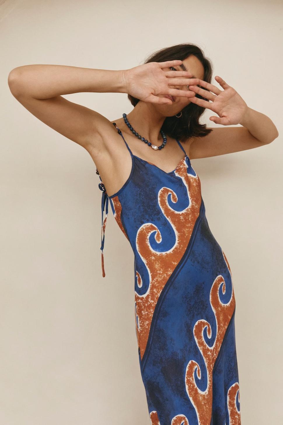 VRG GRL Midi/Maxi Dresses | Women Night Veils Bias Cut Maxi Dress Neptune