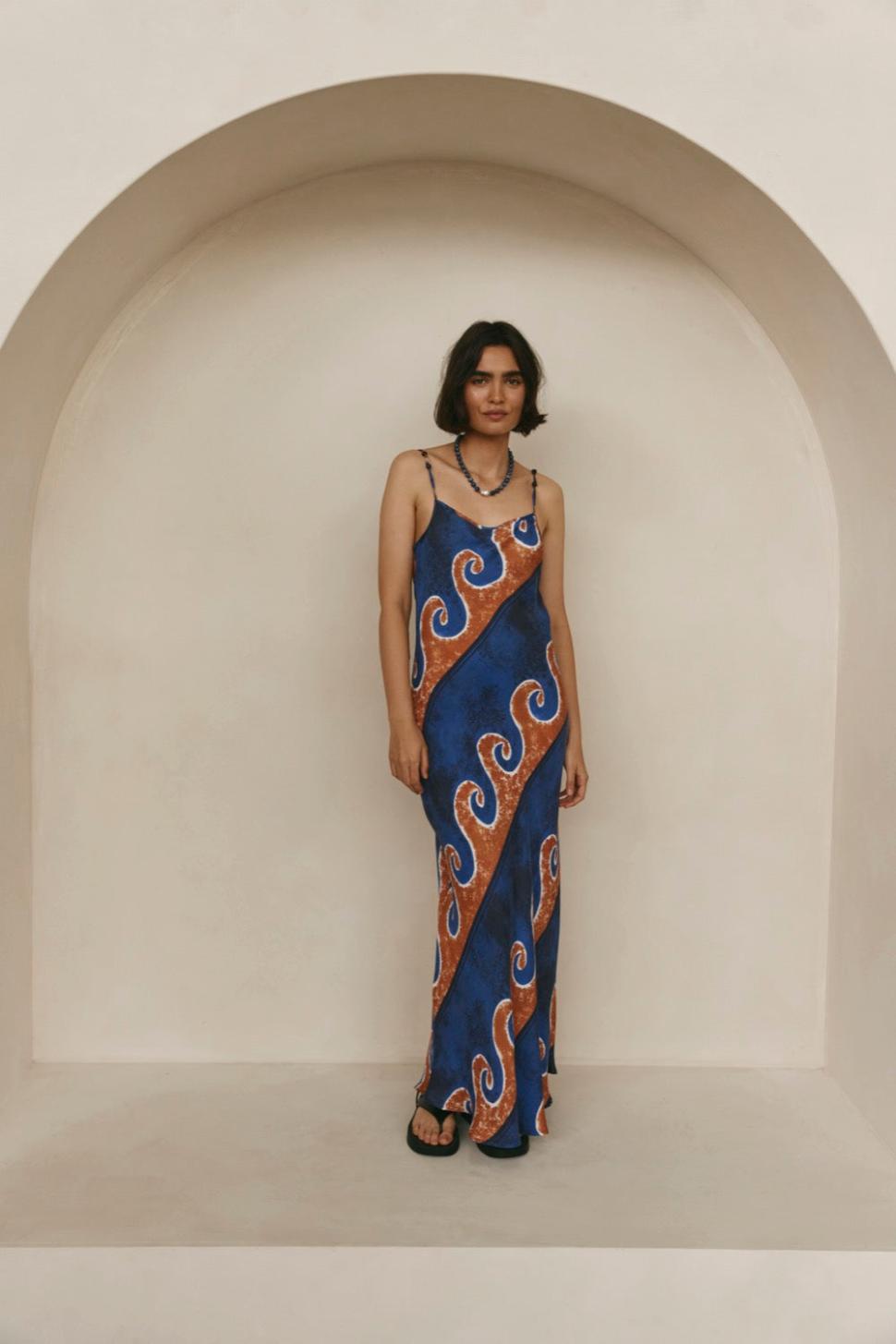 VRG GRL Midi/Maxi Dresses | Women Night Veils Bias Cut Maxi Dress Neptune