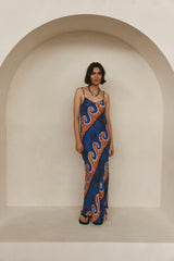 VRG GRL Midi/Maxi Dresses | Women Night Veils Bias Cut Maxi Dress Neptune