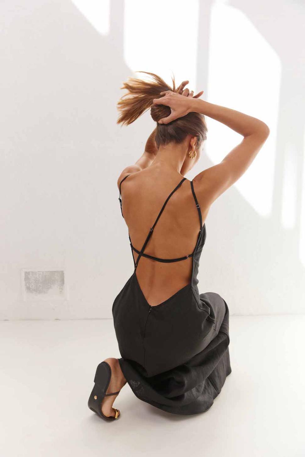 VRG GRL Midi/Maxi Dresses | Women Opal Linen Maxi Dress Black