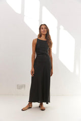 VRG GRL Midi/Maxi Dresses | Women Opal Linen Maxi Dress Black
