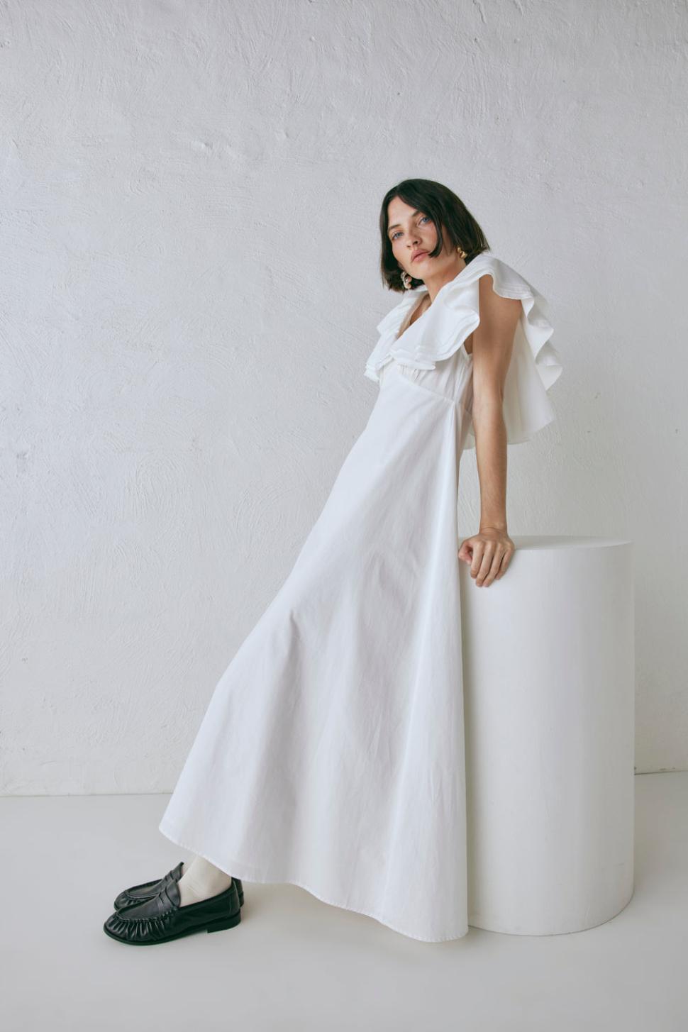 VRG GRL Midi/Maxi Dresses | Women Party Nights Frill Midi Dress White