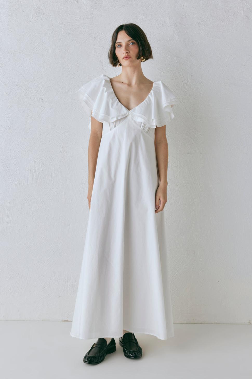 VRG GRL Midi/Maxi Dresses | Women Party Nights Frill Midi Dress White