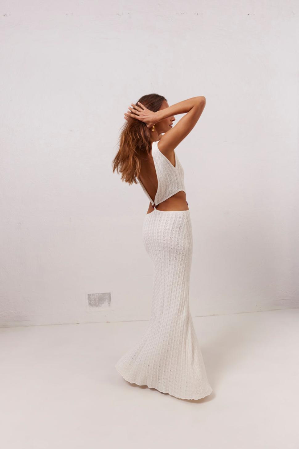 VRG GRL Midi/Maxi Dresses | Women Penne Knit Maxi Dress White