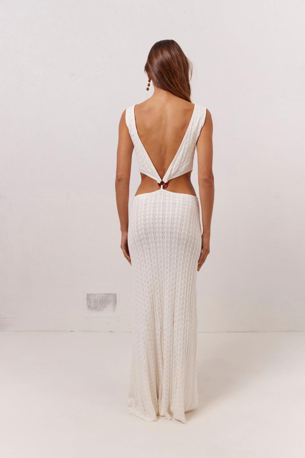 VRG GRL Midi/Maxi Dresses | Women Penne Knit Maxi Dress White