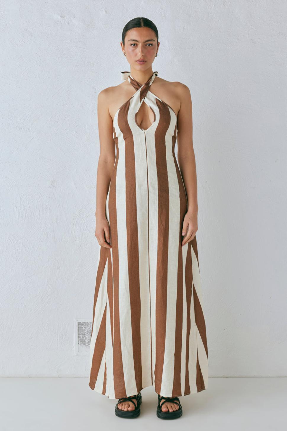 VRG GRL Midi/Maxi Dresses | Women Polly Linen Maxi Dress Stripe