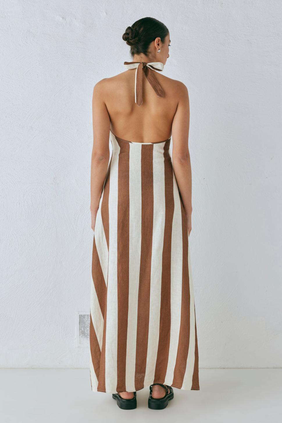 VRG GRL Midi/Maxi Dresses | Women Polly Linen Maxi Dress Stripe