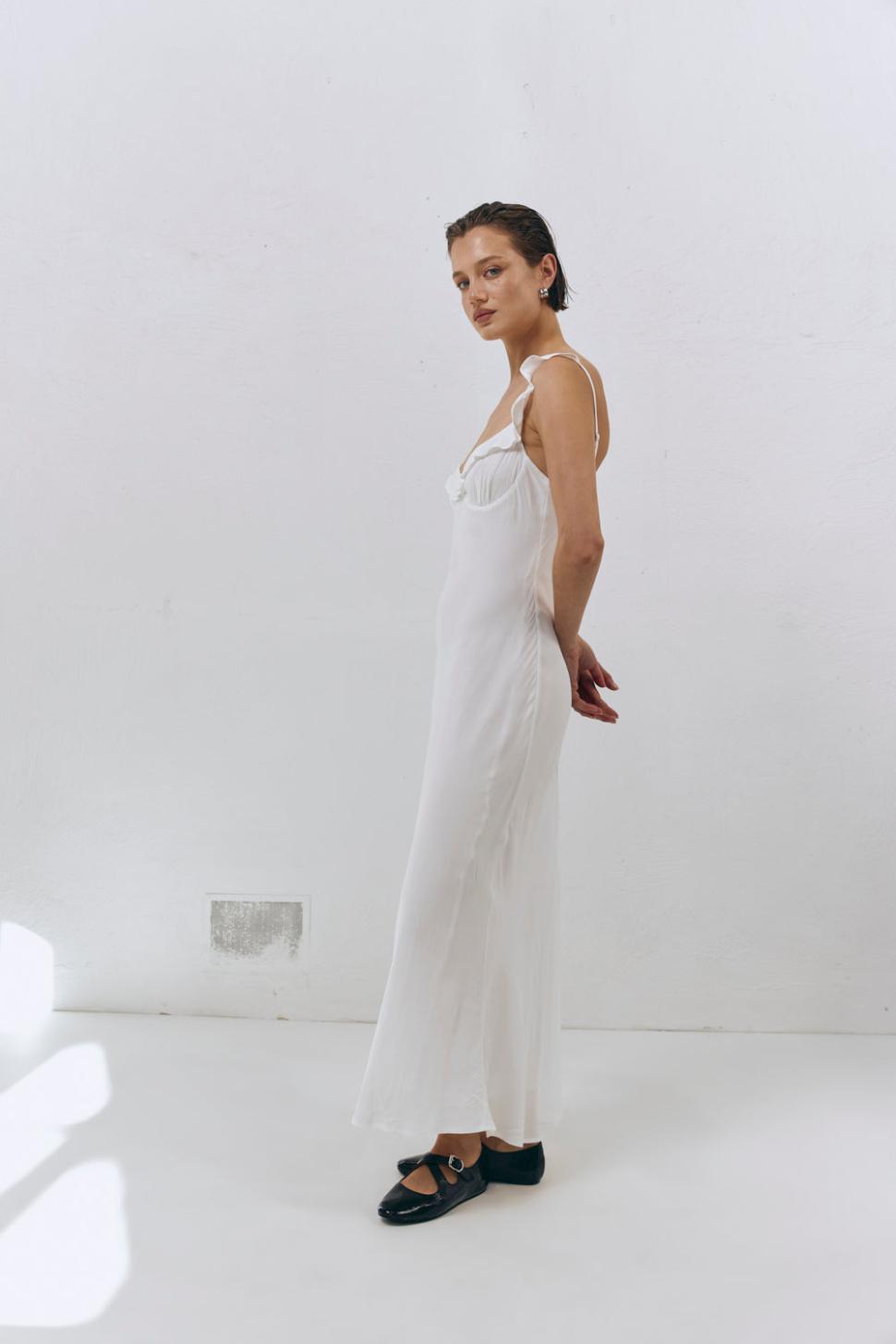 VRG GRL Midi/Maxi Dresses | Women Rosalia Bias Cut Midi Dress White