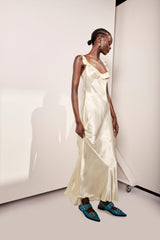 VRG GRL Midi/Maxi Dresses | Women Rosalia Satin Bias Cut Maxi Dress Butter