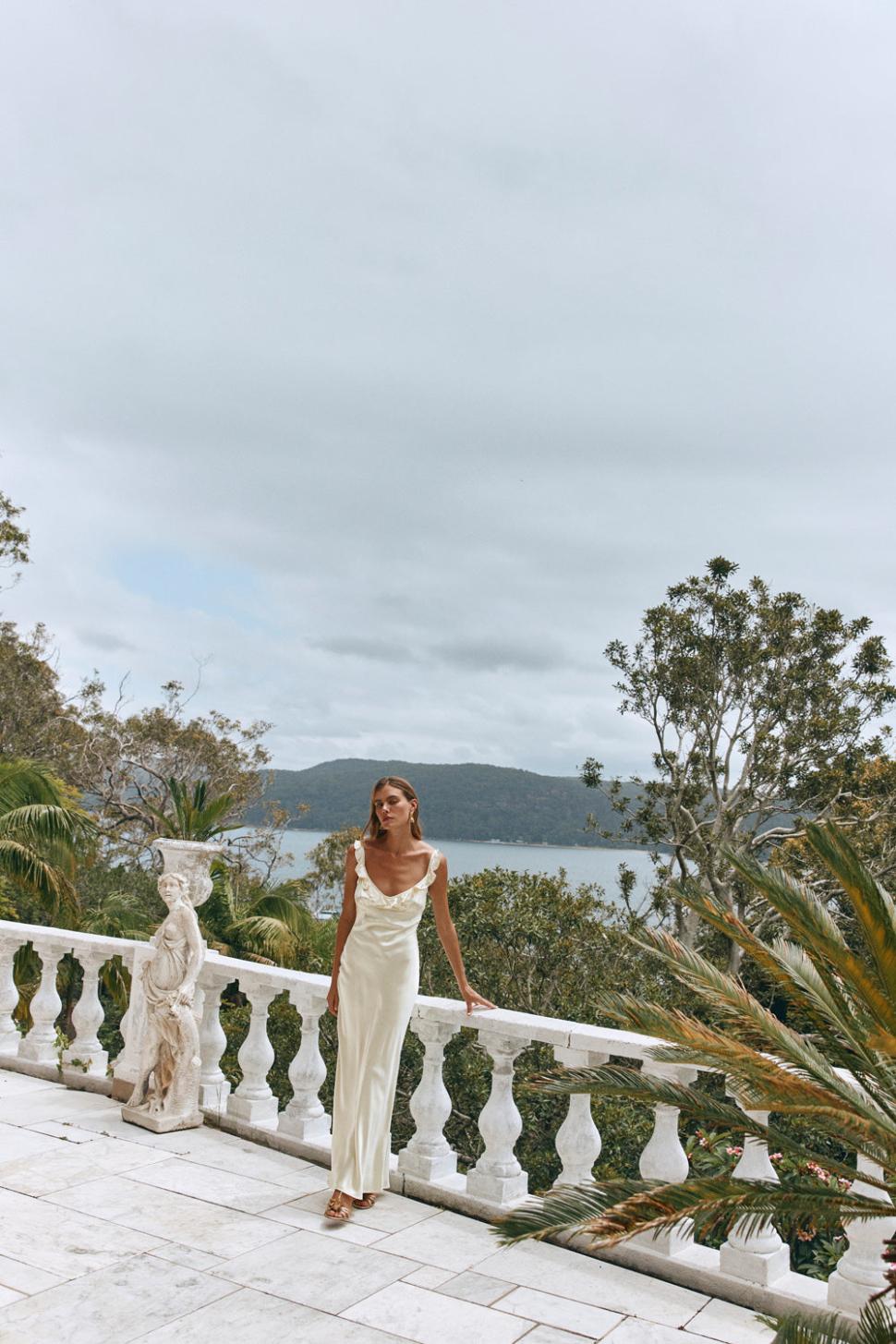 VRG GRL Midi/Maxi Dresses | Women Rosalia Satin Bias Cut Maxi Dress Butter