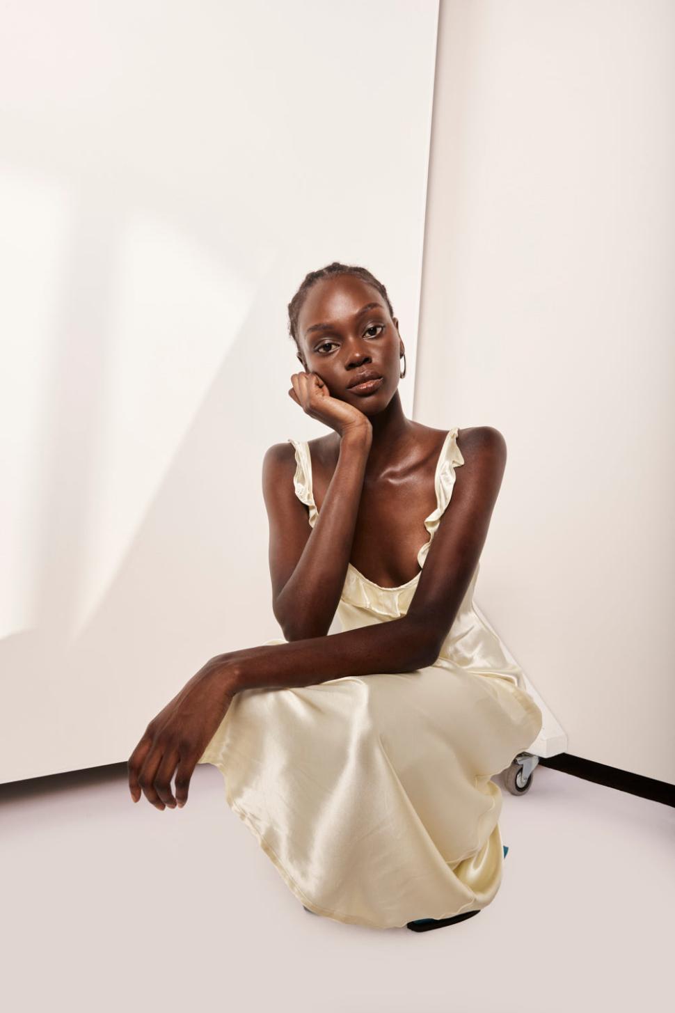 VRG GRL Midi/Maxi Dresses | Women Rosalia Satin Bias Cut Maxi Dress Butter