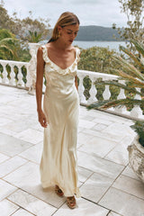 VRG GRL Midi/Maxi Dresses | Women Rosalia Satin Bias Cut Maxi Dress Butter