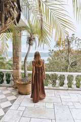 VRG GRL Midi/Maxi Dresses | Women Rossana Linen Maxi Dress Chocolate