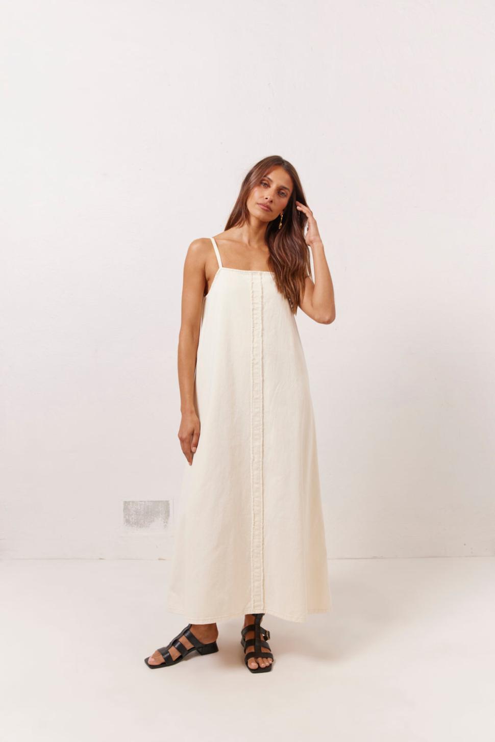 VRG GRL Midi/Maxi Dresses | Women Ruth Denim Midi Dress Cream