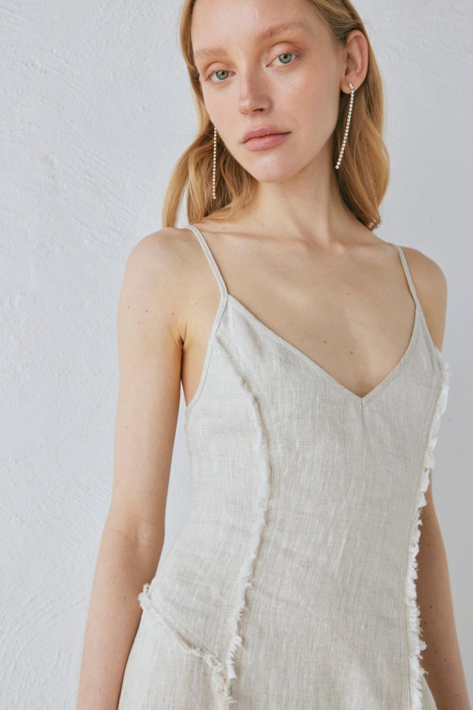 VRG GRL Midi/Maxi Dresses | Women Thea Linen Maxi Dress Natural