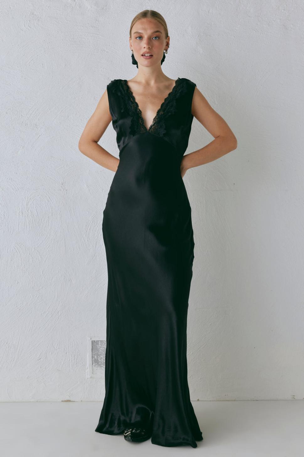 VRG GRL Midi/Maxi Dresses | Women Tully Satin Maxi Dress Black