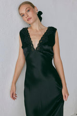 VRG GRL Midi/Maxi Dresses | Women Tully Satin Maxi Dress Black