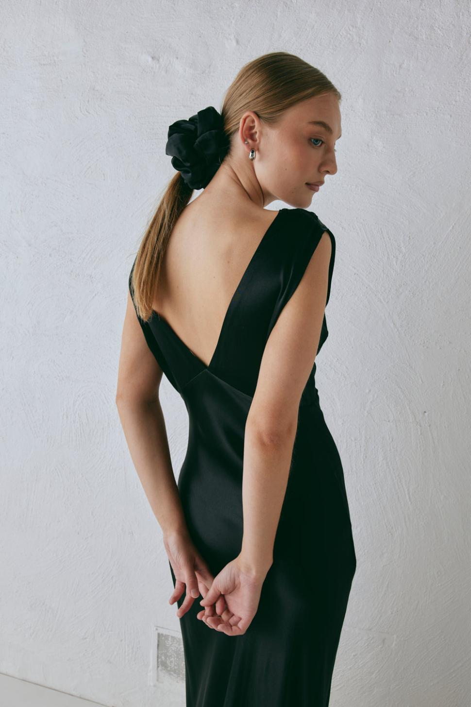 VRG GRL Midi/Maxi Dresses | Women Tully Satin Maxi Dress Black