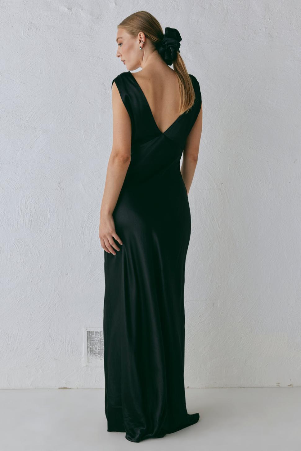 VRG GRL Midi/Maxi Dresses | Women Tully Satin Maxi Dress Black