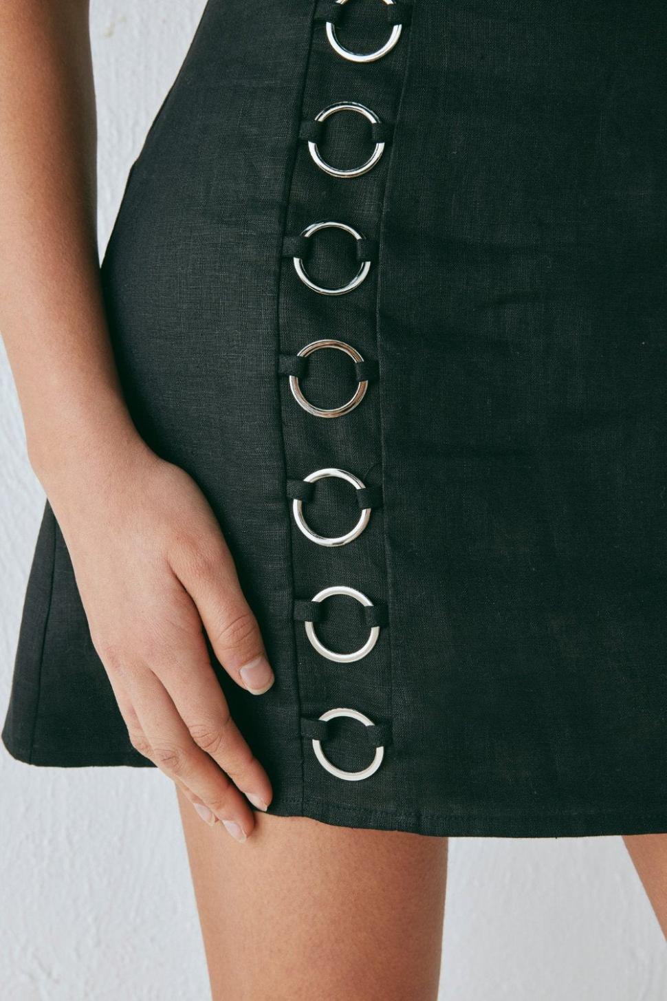 VRG GRL Mini Dresses | Women Alessa Linen Mini Dress Black