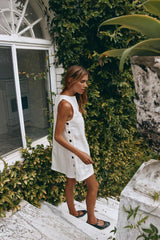 VRG GRL Mini Dresses | Women Annabelle Linen Mini Dress White