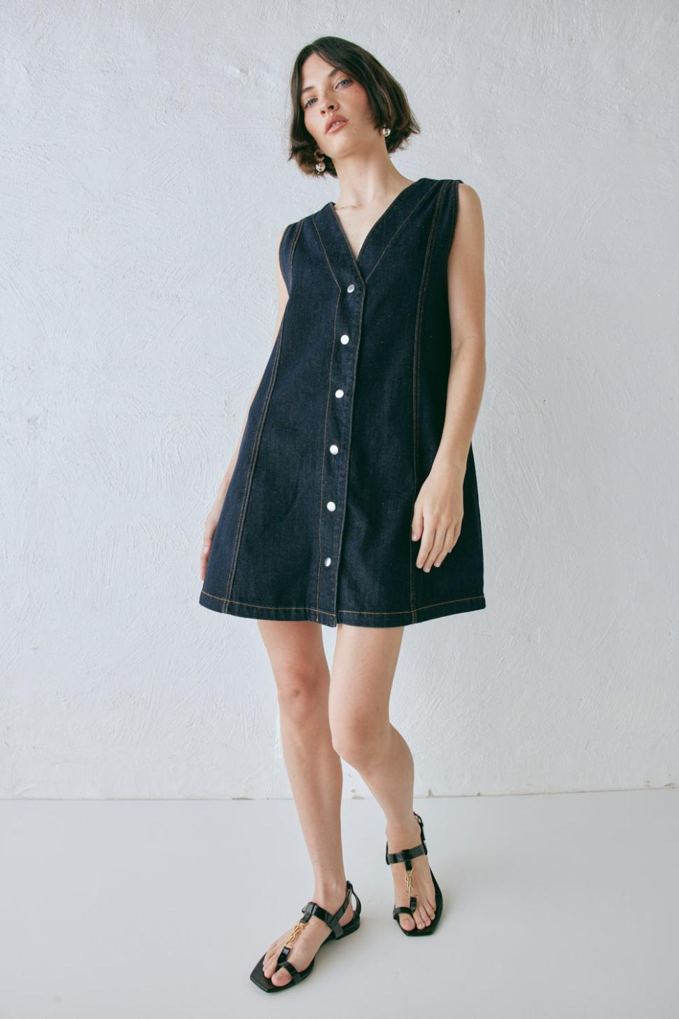 VRG GRL Mini Dresses | Women Aston Denim Mini Dress Indigo