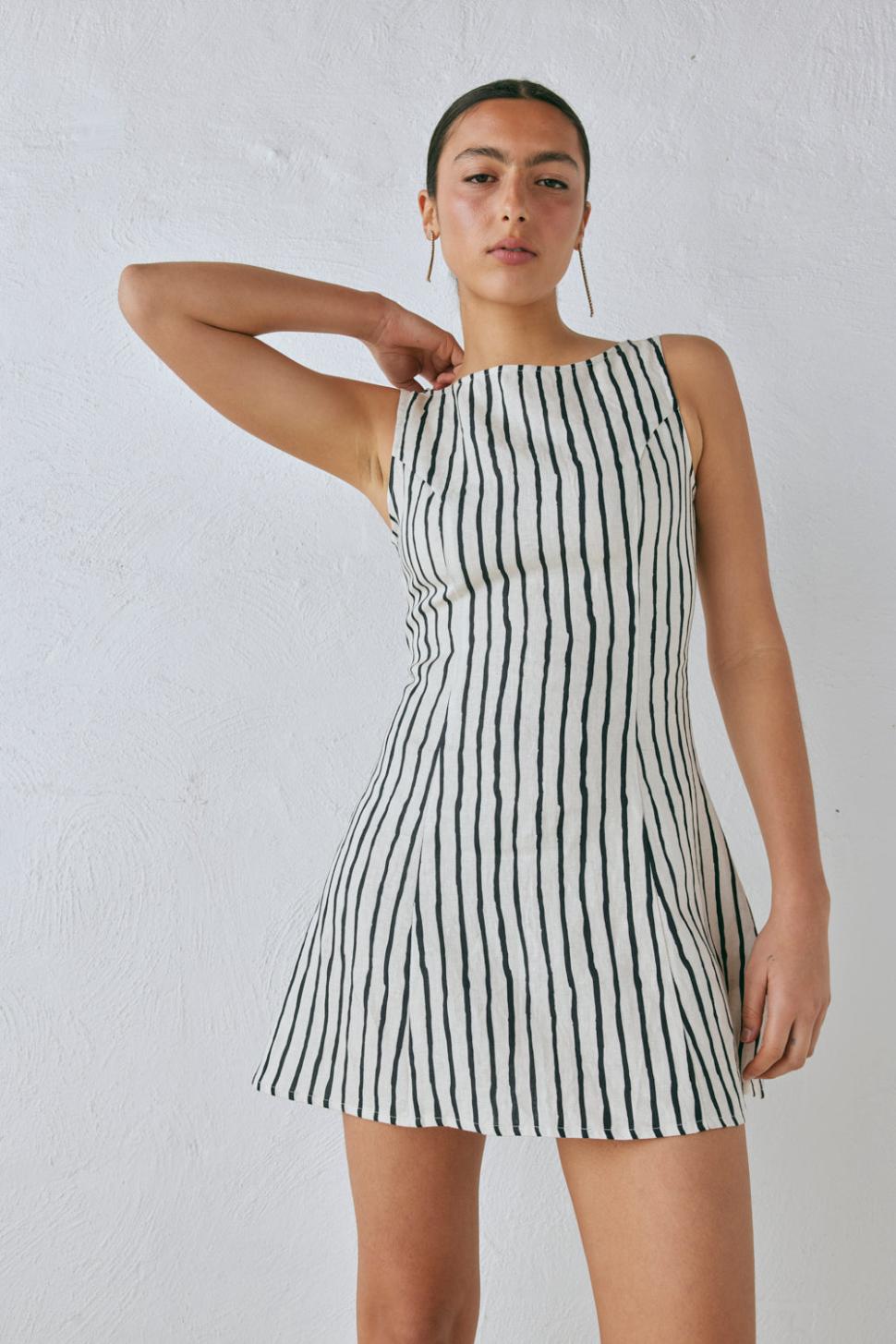 VRG GRL Mini Dresses | Women Chloe Linen Mini Dress Black