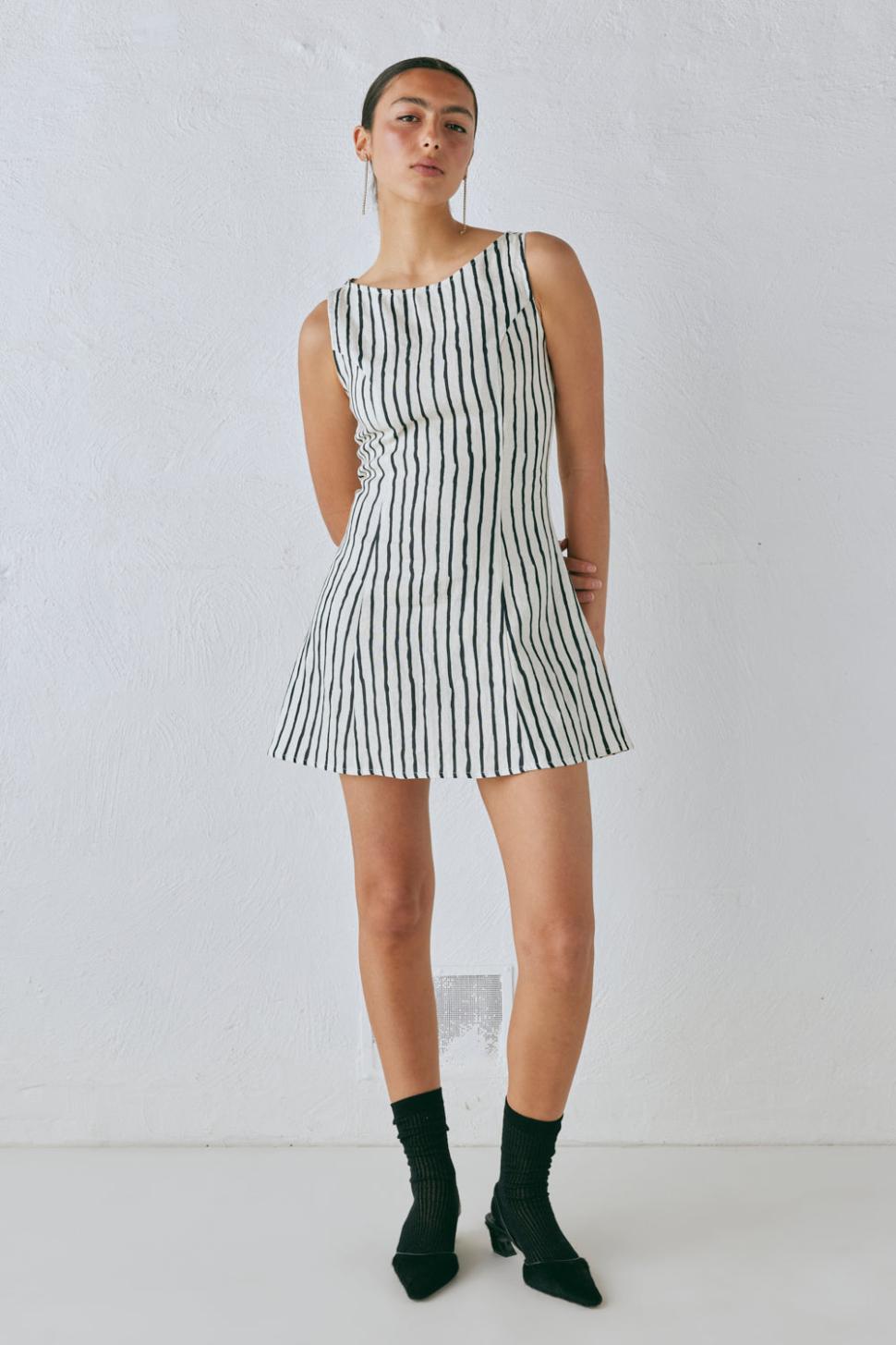 VRG GRL Mini Dresses | Women Chloe Linen Mini Dress Black