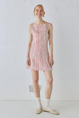 VRG GRL Mini Dresses | Women Chloe Linen Mini Dress Stripe