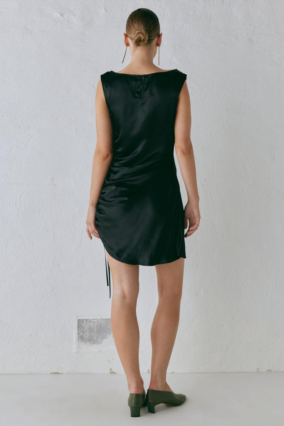 VRG GRL Mini Dresses | Women Dance Satin Mini Dress Black