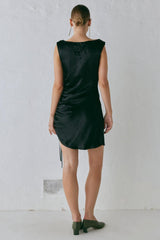 VRG GRL Mini Dresses | Women Dance Satin Mini Dress Black