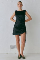 VRG GRL Mini Dresses | Women Dance Satin Mini Dress Black