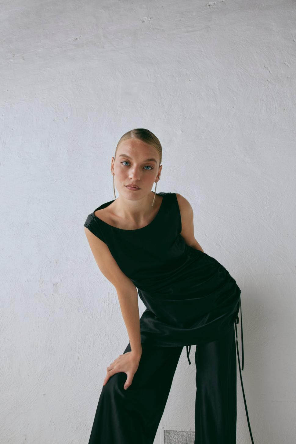 VRG GRL Mini Dresses | Women Dance Satin Mini Dress Black