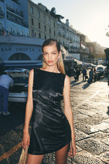 VRG GRL Mini Dresses | Women Dance Satin Mini Dress Black