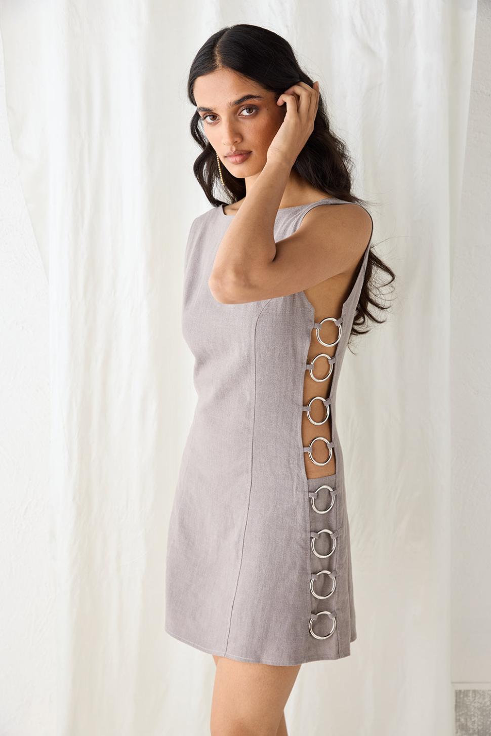 VRG GRL Mini Dresses | Women Discoteca Mini Dress Charcoal