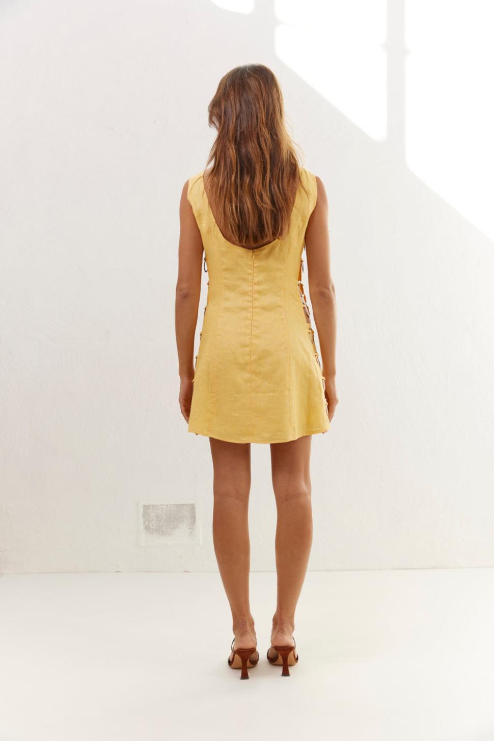VRG GRL Mini Dresses | Women Discoteca Mini Dress Yellow