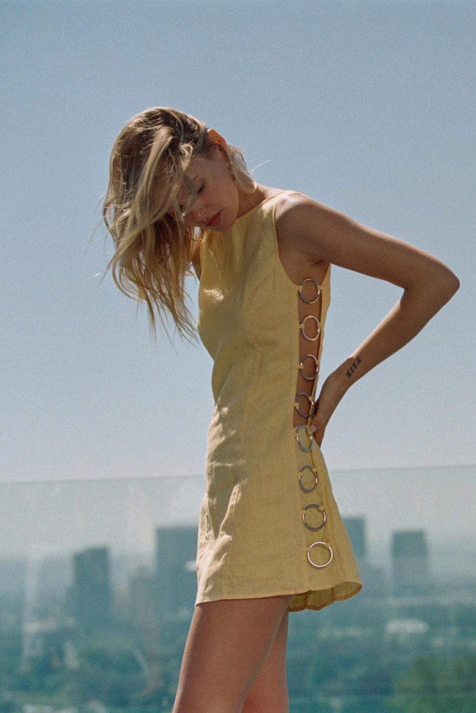 VRG GRL Mini Dresses | Women Discoteca Mini Dress Yellow