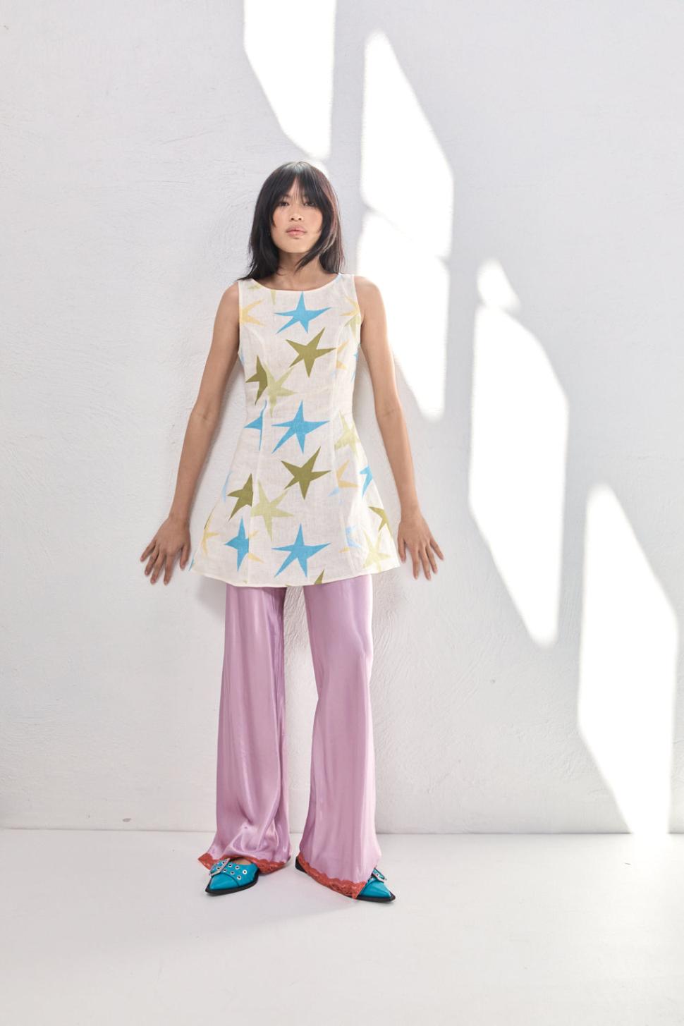 VRG GRL Mini Dresses | Women Esther Linen Mini Dress Star