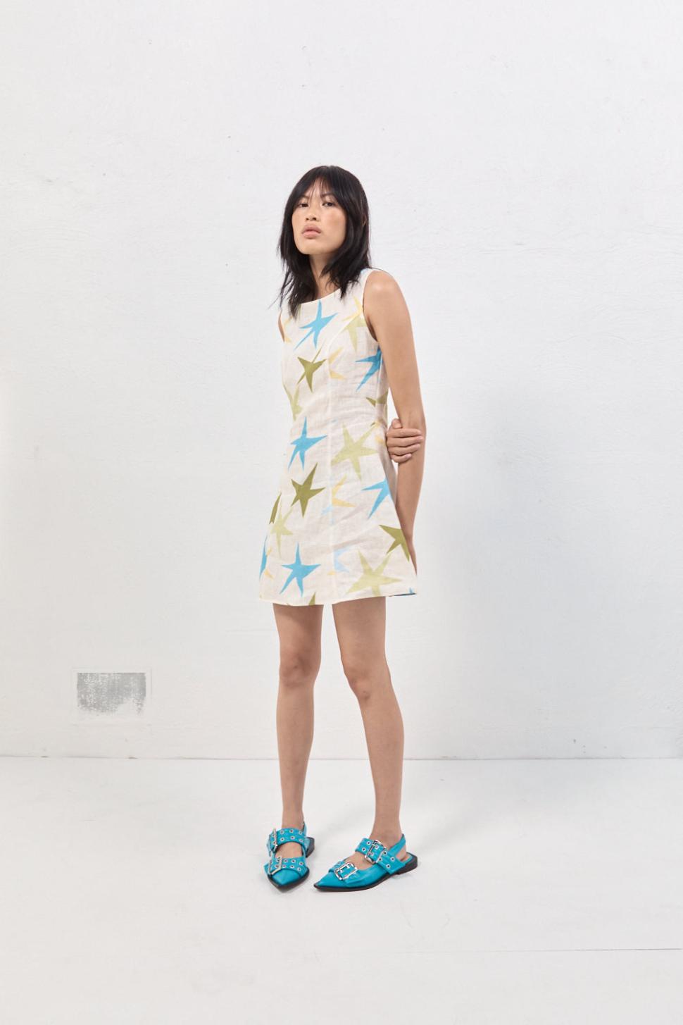 VRG GRL Mini Dresses | Women Esther Linen Mini Dress Star