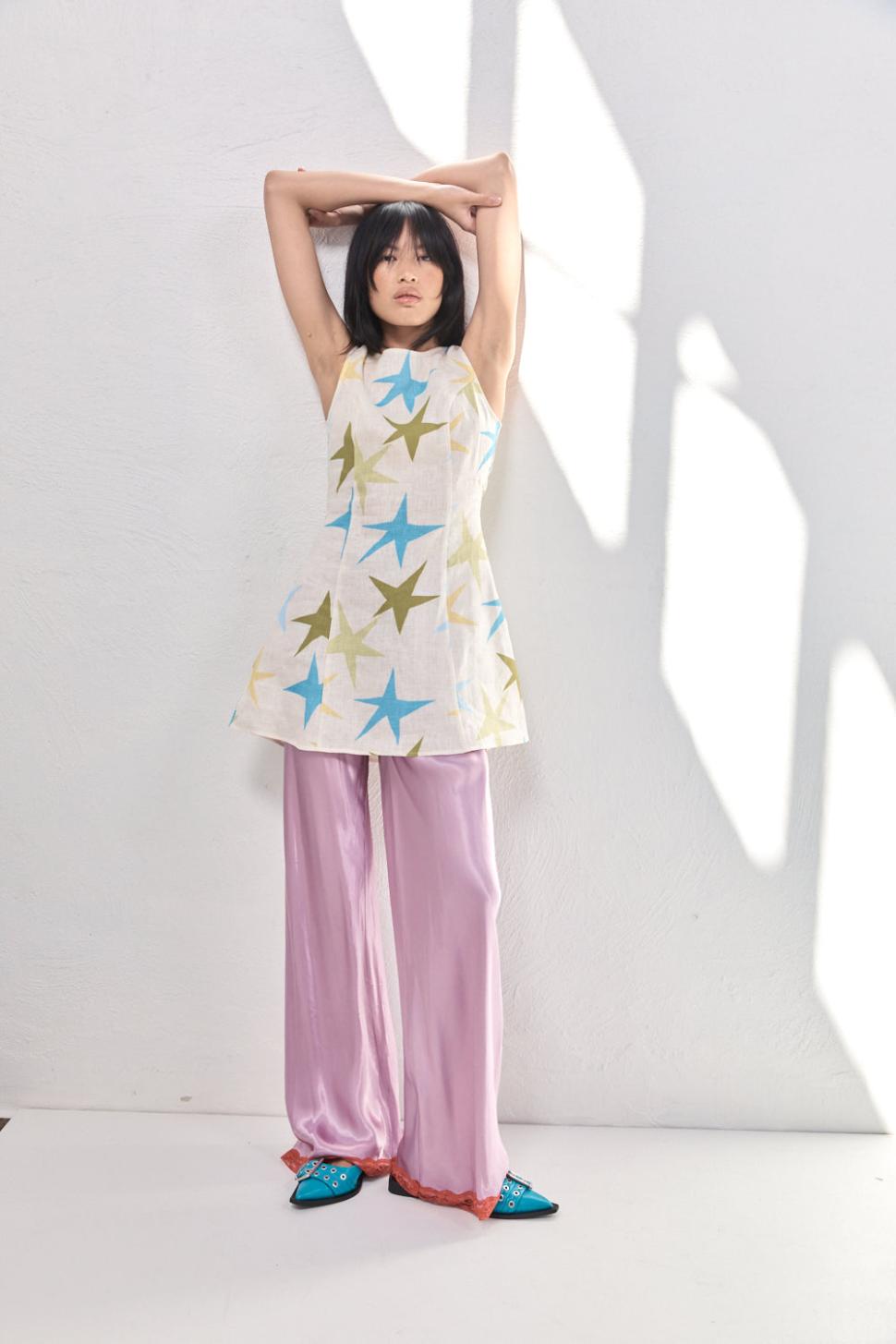 VRG GRL Mini Dresses | Women Esther Linen Mini Dress Star